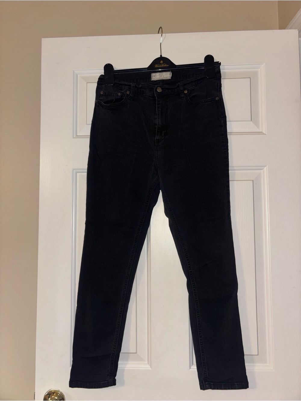 Free People Gummy Denim High- Rise crop jeans in black size 30